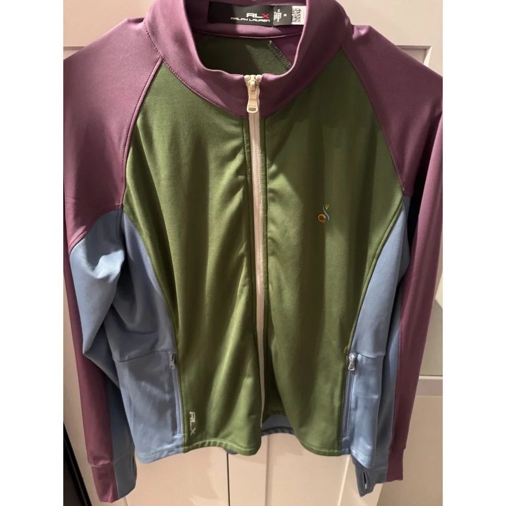 RLX Ralph Lauren Women Colorblock Full Zip Track Jacket Golf Athleisure Size M